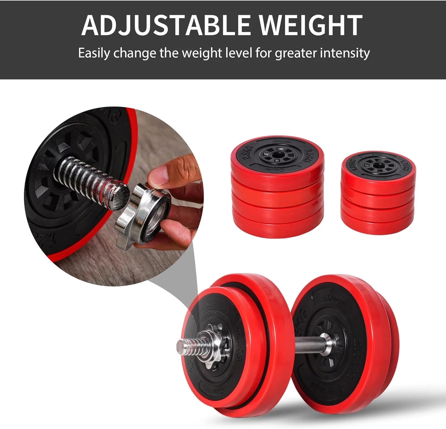 Soozier Adjustable Dumbbell Set, Convertible to Barbell Weight Set for Home Gym Women and Men Weight Lifting Training