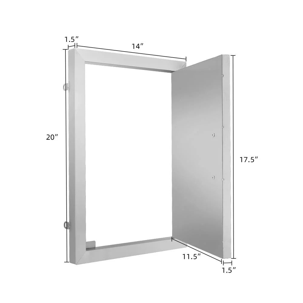 Zimtown Single Wall BBQ Access Door Cutout 14 x 20inch BBQ Island Stainless Steel Door for Outdoor