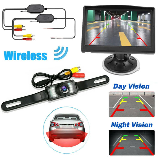 5" Wireless LCD Rearview Car Backup Camera and Monitor Reverse Assist Kit