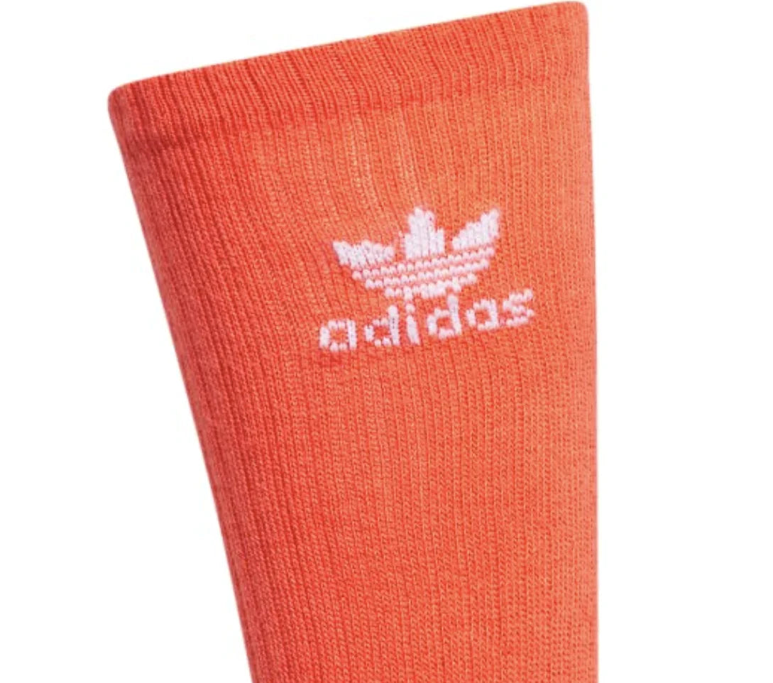 Adidas Originals Youth Trefoil Crew Socks, Multi-colored, 6 Pack, Large