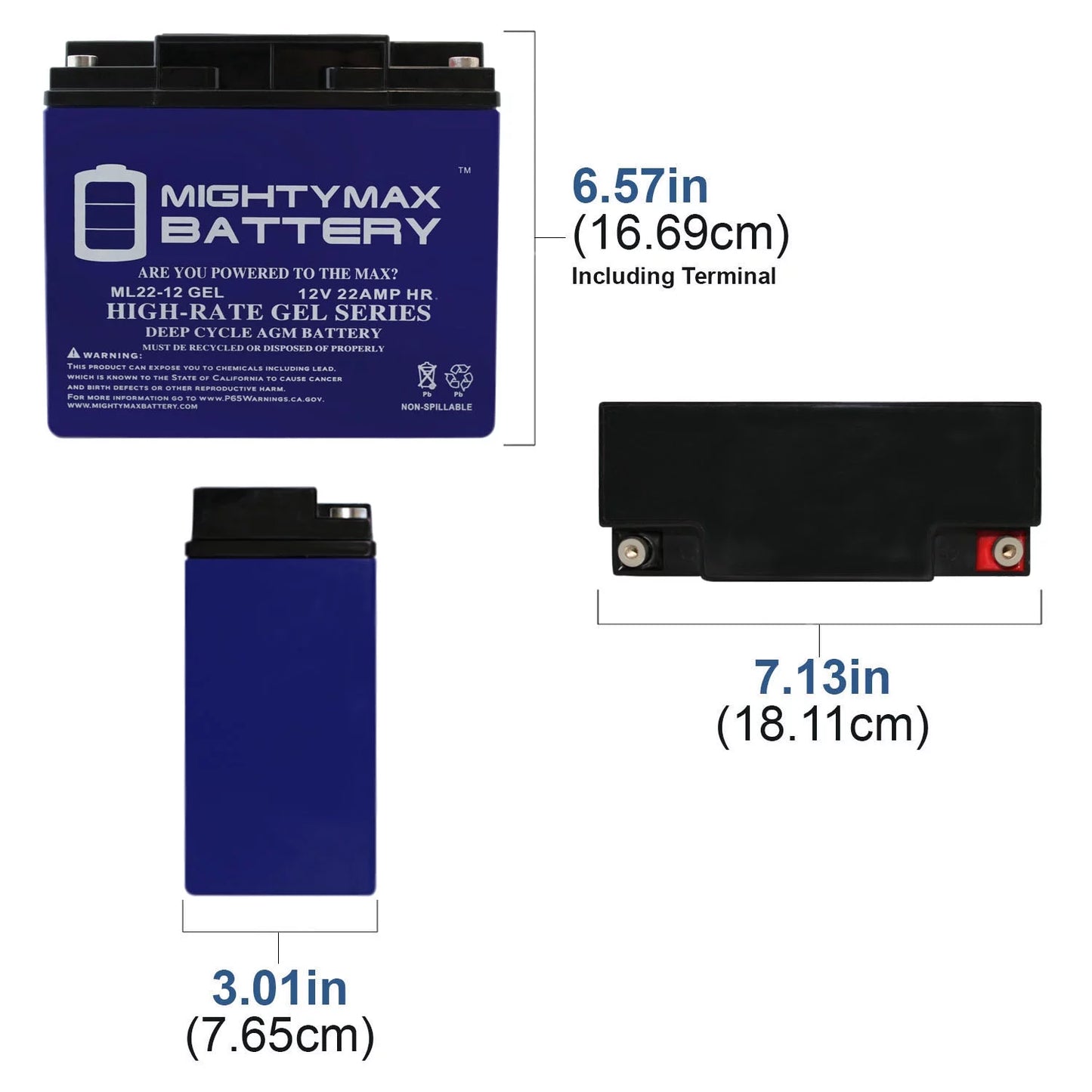 12V 22AH GEL Battery for Alante Jr Scooter Wheelchair GP 200