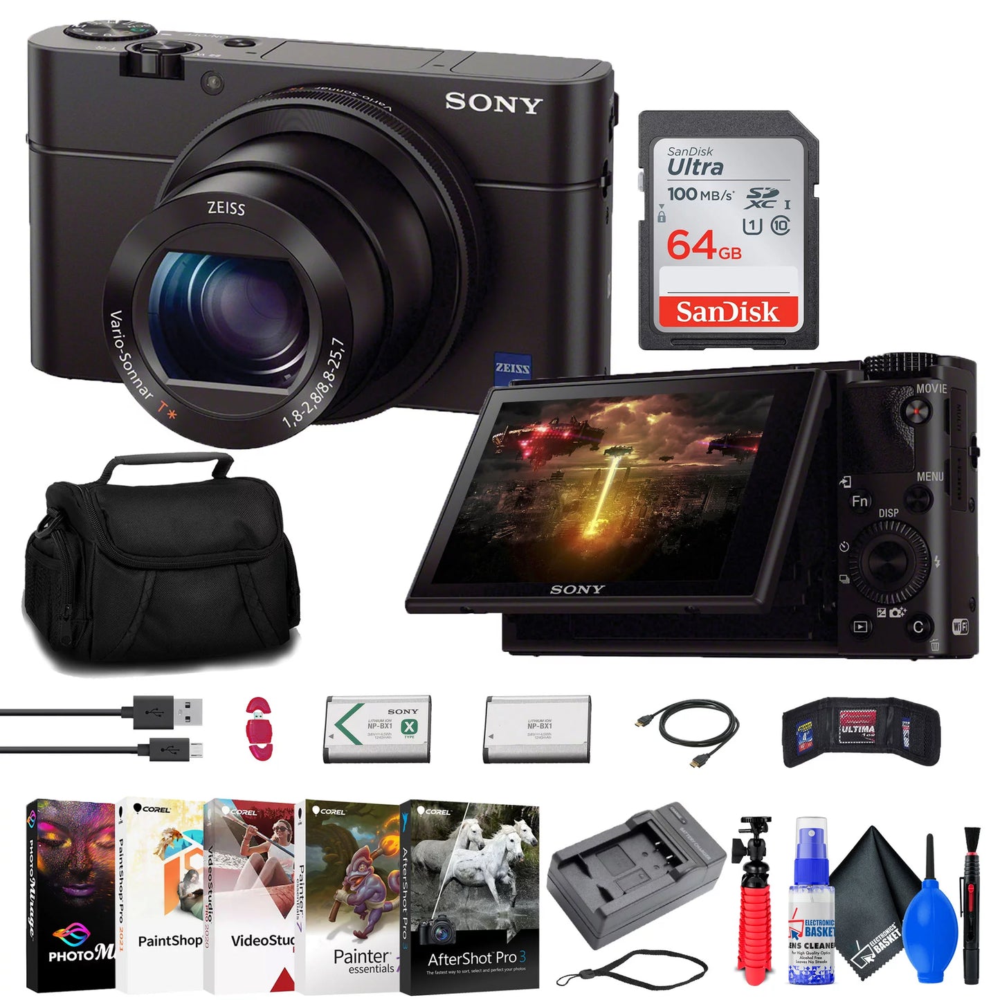 Sony Cyber-shot DSC-RX100 III Digital Camera + Case + 64GB Card + More