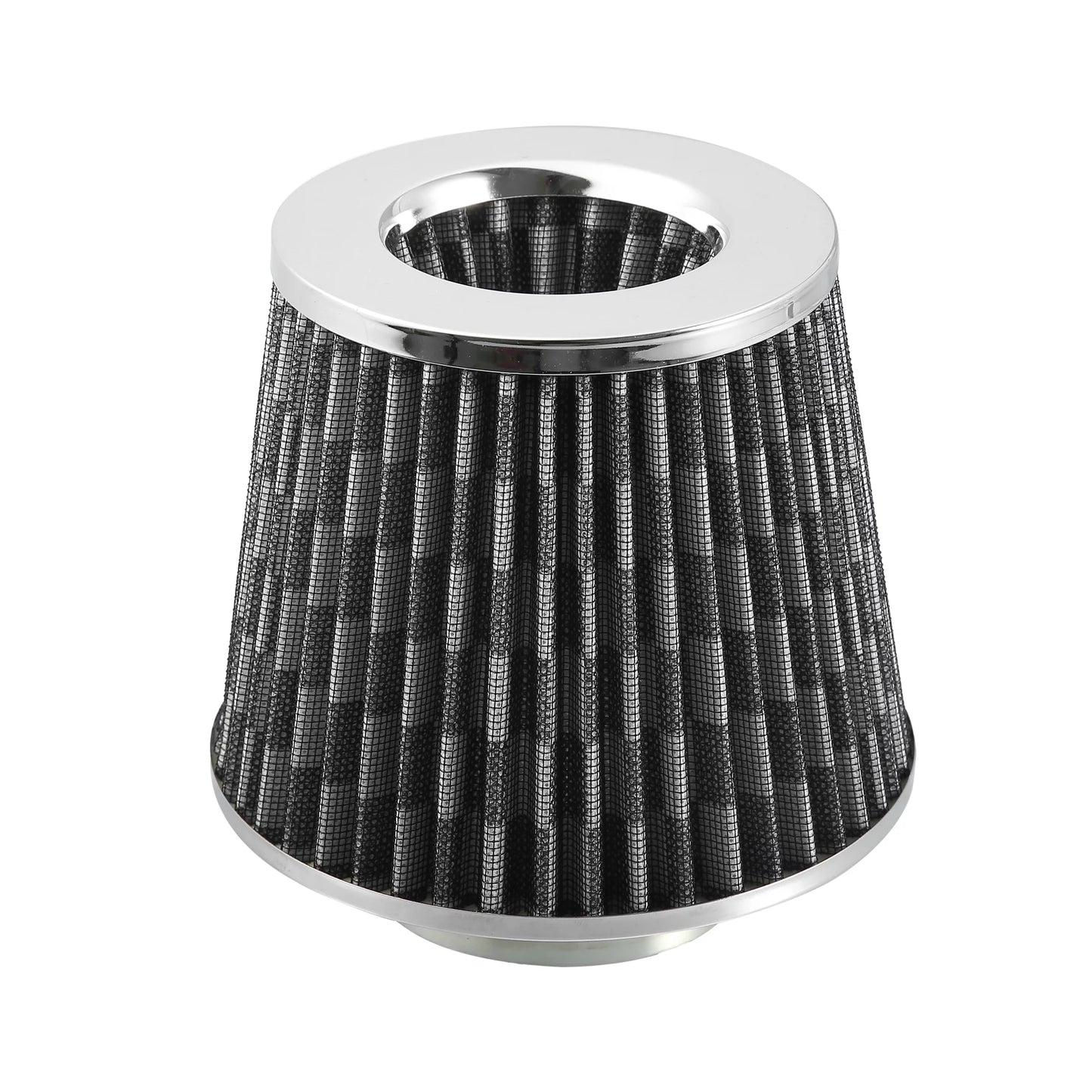 1pcs 2.3" 60mm Reducer Ring Inlet Cold Air Intake Cone Replacement Washable Clamp on Dry Air Filter Carbon Fiber Pattern