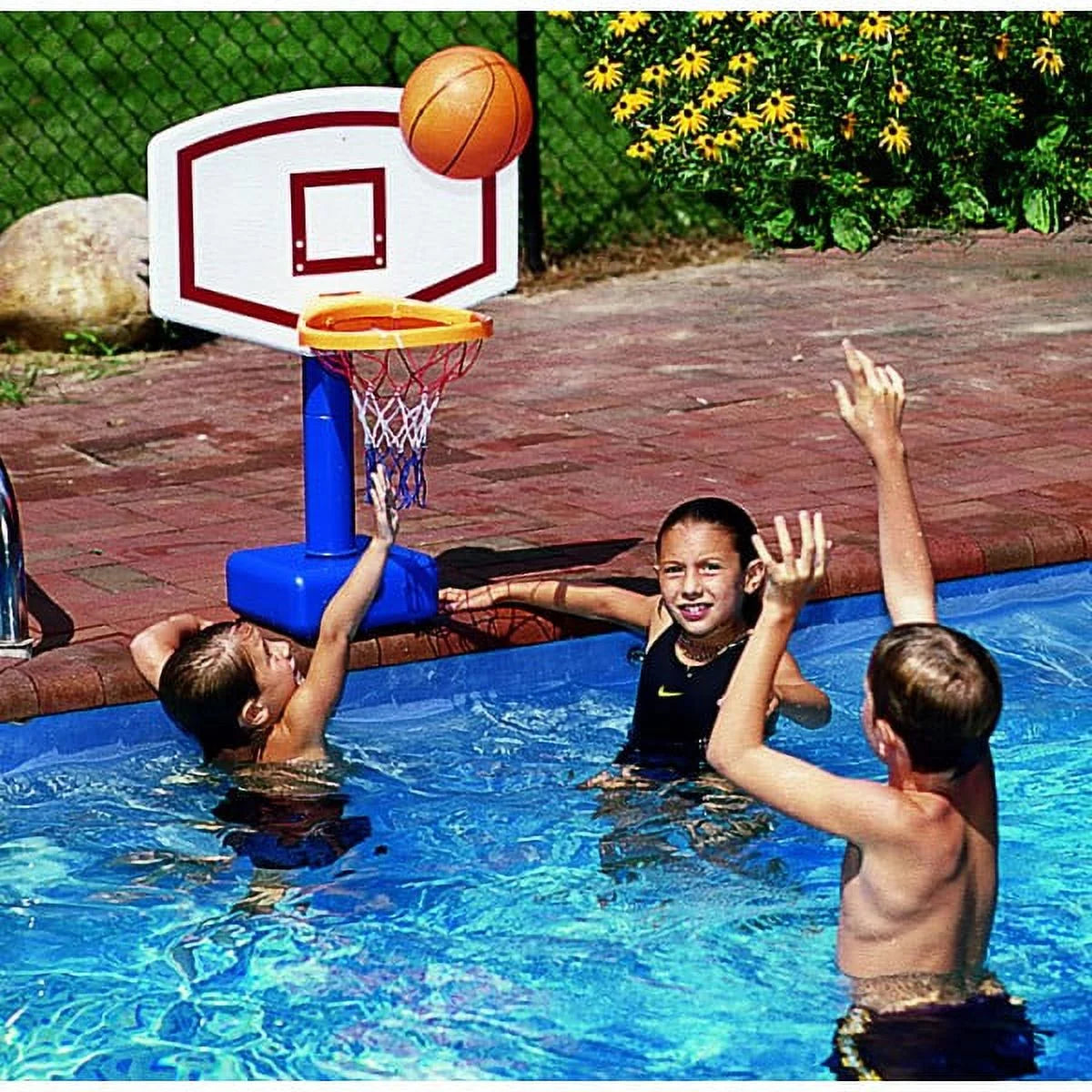 24" White and Blue Water Sports Jammin Basketball Poolside Swimming Pool Game