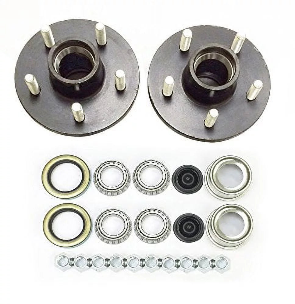 Set of 2 Trailer Idler Hub Kits 5 on 4.5 for 2000 lbs Axle 1-1/16" Bearings - 22016K