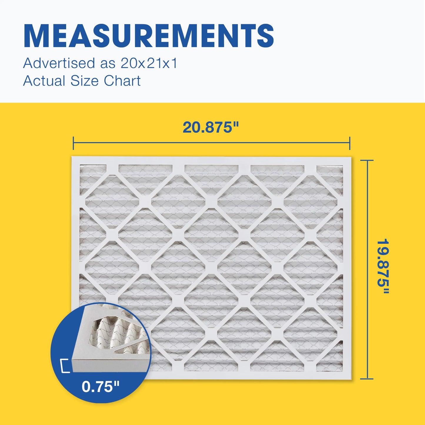 Aerostar 20x21x1 MERV 11 Pleated Air Filter, AC Furnace Air Filter, 6 Pack