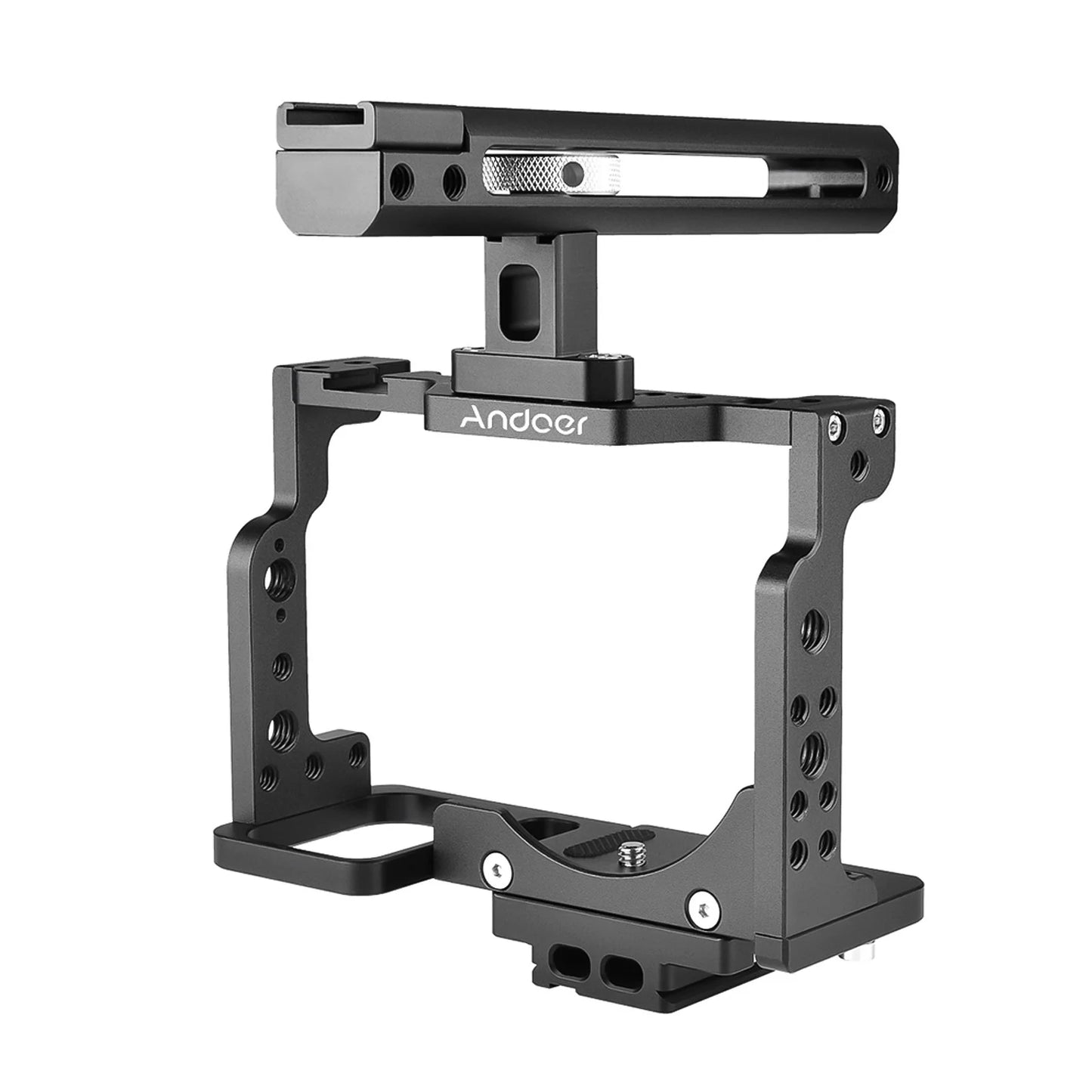 Andoer C15-B Camera Cage + Handle Kit Aluminum Alloy with Cold Shoe Mount Compatible with Nikon Z6/Z7 DSLR Camera