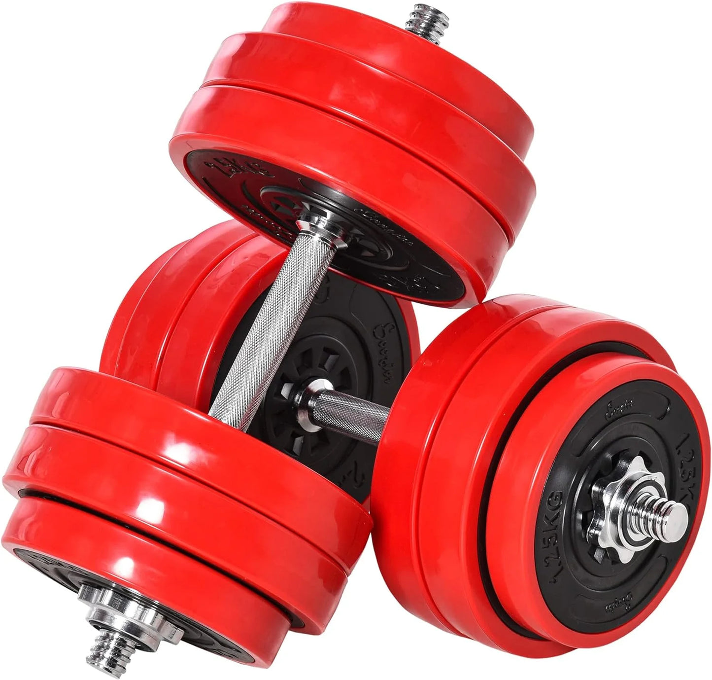 Soozier Adjustable Dumbbell Set, Convertible to Barbell Weight Set for Home Gym Women and Men Weight Lifting Training