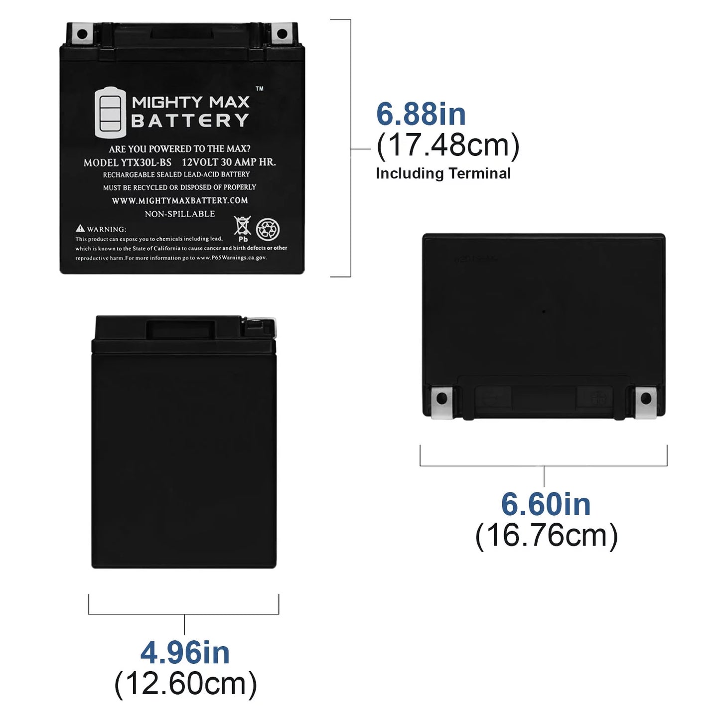 YTX30L-BS Replacement Battery for BRP (sea-doo) 1500 GTX 4-Tec 2006 + 12V 4Amp Charger