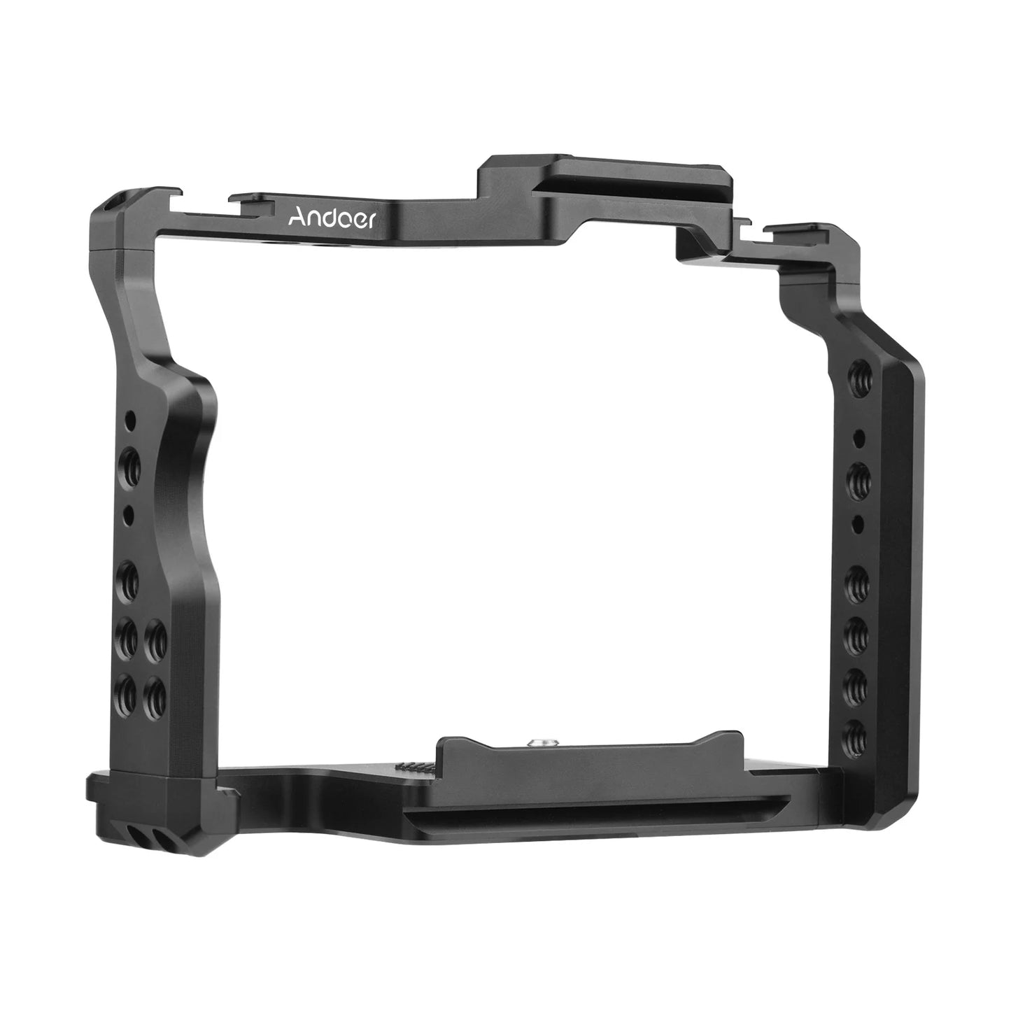 Andoer 2 Camera Cage, Aluminum Alloy Video Cage with Dual Cold Shoe Mounts, Sony A7R III/ A7R II/ A7S II Compatibility